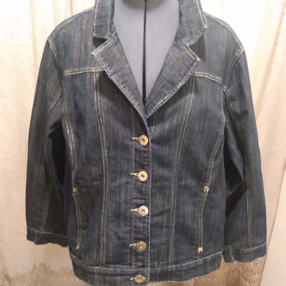 SWAK Jeans Women's Plus Denim Jacket with Stretch Size 28W - Picture 3 of 9